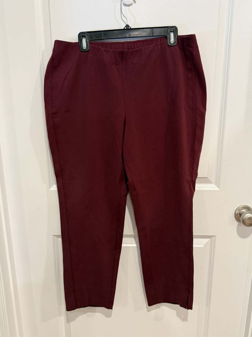 J. Jill Women’s Ponte Leggings Trousers Size L Petite Burgundy Comfort Workwear
